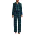 Women's Flannel 2 Piece Pajama Set - Long Sleeve Shirt and Pants, Front