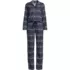 Women's Flannel 2 Piece Pajama Set - Long Sleeve Shirt and Pants, Front