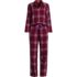 Women's Flannel 2 Piece Pajama Set - Long Sleeve Shirt and Pants, Front