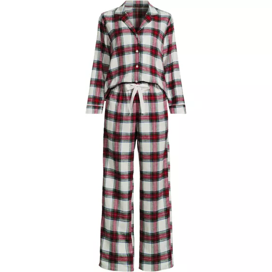 Women's Flannel 2 Piece Pajama Set - Long Sleeve Shirt and Pants - primary