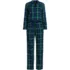 Women's Flannel 2 Piece Pajama Set - Long Sleeve Shirt and Pants, Front