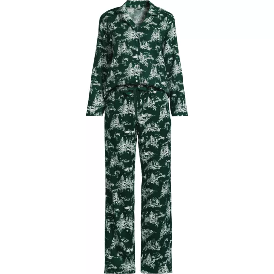 Women's Flannel 2 Piece Pajama Set - Long Sleeve Shirt and Pants - primary