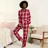 Women's Flannel 2 Piece Pajama Set - Long Sleeve Shirt and Pants, alternative image