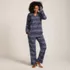 Women's Flannel 2 Piece Pajama Set - Long Sleeve Shirt and Pants, Front