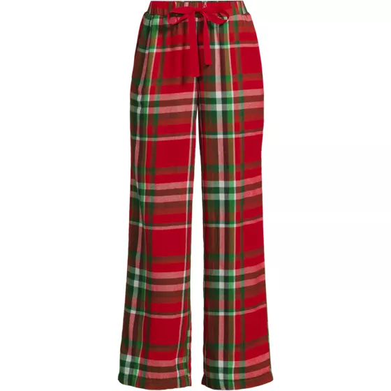 Women's Flannel Wide Leg Sleep Pants - primary