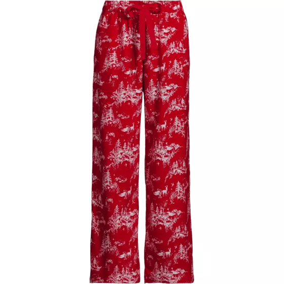 Women's Flannel Wide Leg Sleep Pants - primary