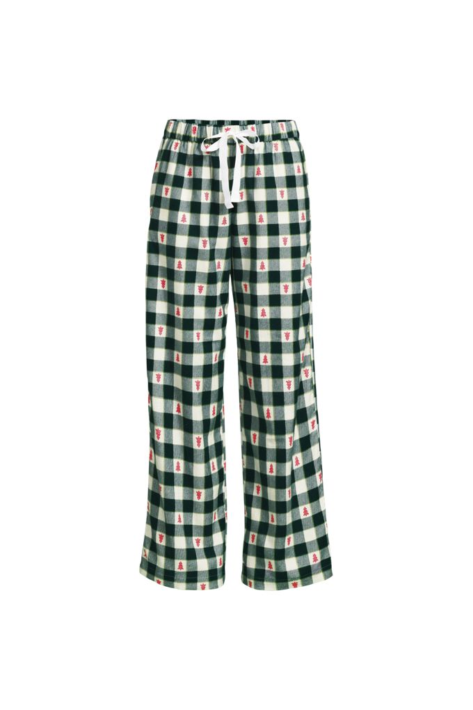 Women's Flannel Wide Leg Sleep Pants - Lands' End - Green - S