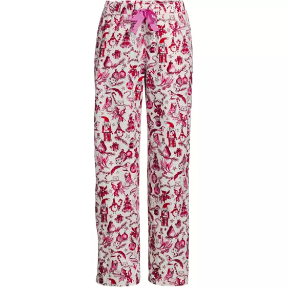 Women's Flannel Wide Leg Sleep Pants - primary