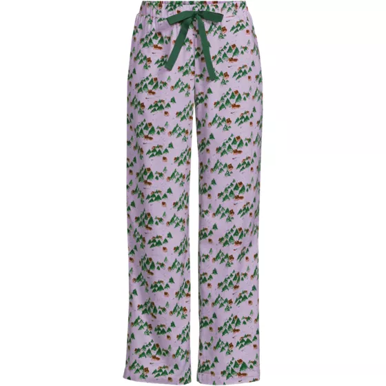 Women's Flannel Wide Leg Sleep Pants - primary