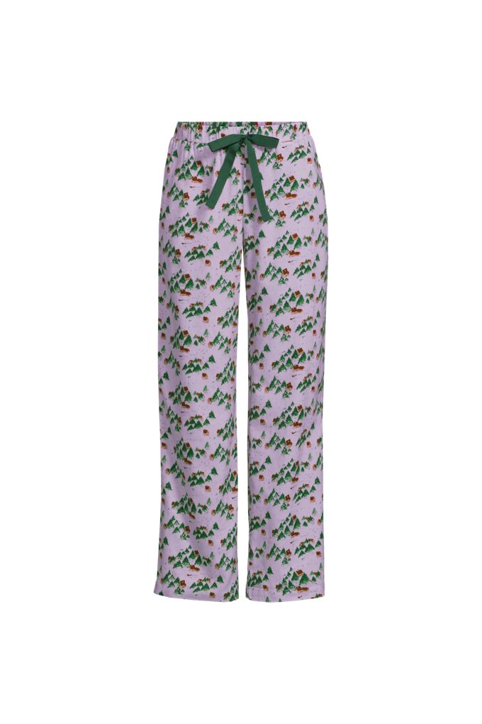 Women's Flannel Wide Leg Sleep Pants - Lands' End - Purple - S