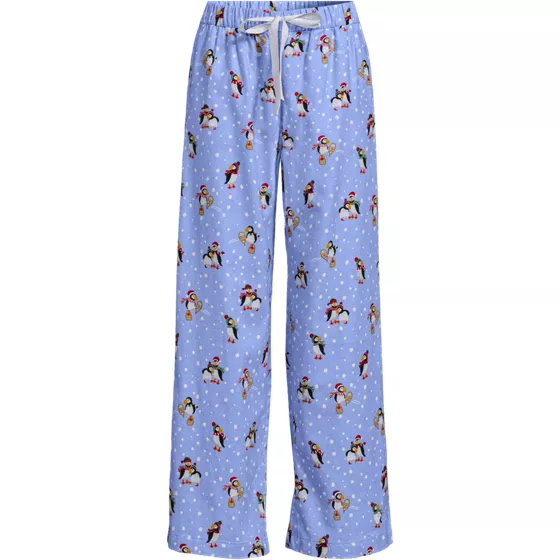Women's Plus Size Flannel Wide Leg Sleep Pants - primary