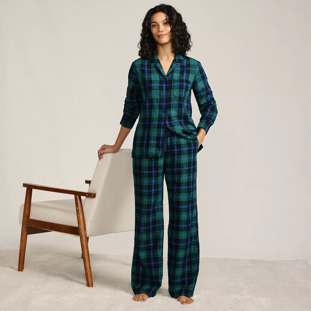 Women's Flannel Wide Leg Sleep Pants