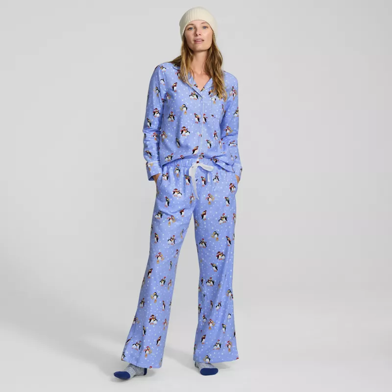 Women's Flannel Wide Leg Sleep Pants, alternative image