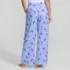 Women's Flannel Wide Leg Sleep Pants, Back