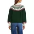 Women's Fuzzy Turtleneck Lantern Sleeve Jacquard Sweater, Back
