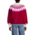 Women's Fuzzy Turtleneck Lantern Sleeve Jacquard Sweater, Back