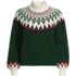 Women's Fuzzy Turtleneck Lantern Sleeve Jacquard Sweater, Front