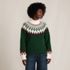 Women's Fuzzy Turtleneck Lantern Sleeve Jacquard Sweater, Front