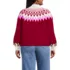 Women's Plus Size Fuzzy Turtleneck Lantern Sleeve Jacquard Sweater, Back