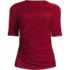 Women's Plus Size Elbow Sleeve Silky Knit Ruched Top, Front