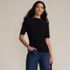 Women's Elbow Sleeve Silky Knit Ruched Top, alternative image
