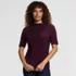 Women's Elbow Sleeve Silky Knit Ruched Top, alternative image