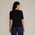 Women's Elbow Sleeve Silky Knit Ruched Top, Back