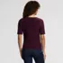 Women's Elbow Sleeve Silky Knit Ruched Top, Back