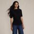 Women's Elbow Sleeve Silky Knit Ruched Top, Front