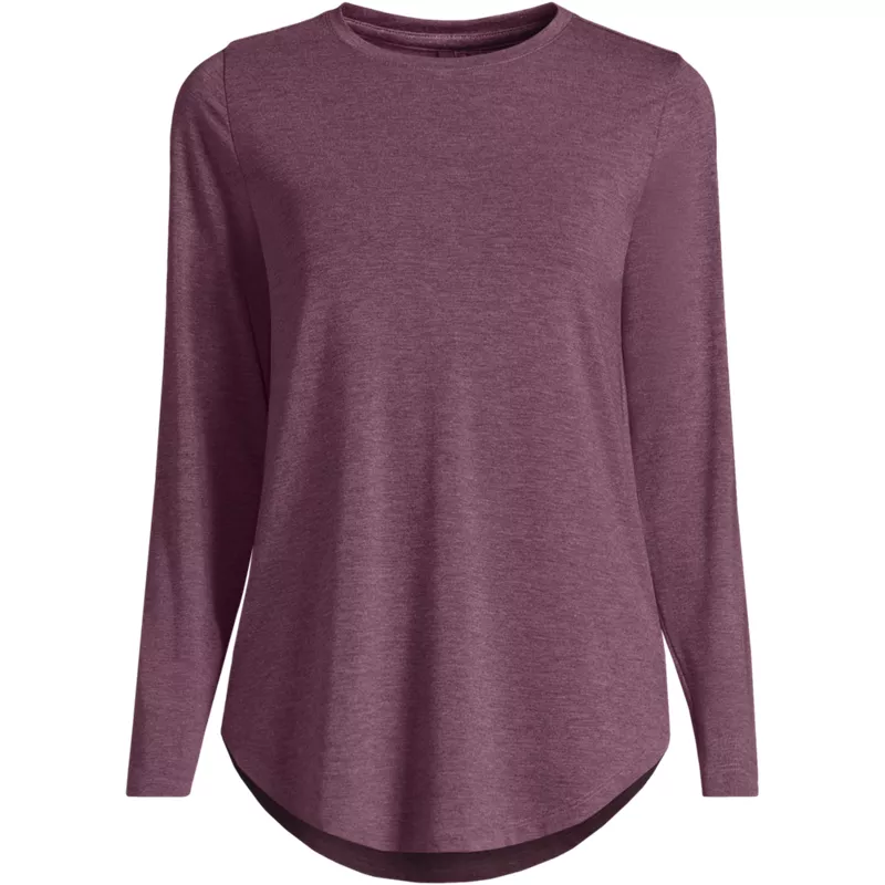 Women's Petite Long Sleeve Cooling Performance Tunic Tee, Front