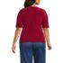 Women's Plus Size Elbow Sleeve Silky Knit Ruched Top, Back