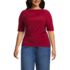 Women's Plus Size Elbow Sleeve Silky Knit Ruched Top, Front