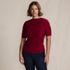 Women's Plus Size Elbow Sleeve Silky Knit Ruched Top, Front