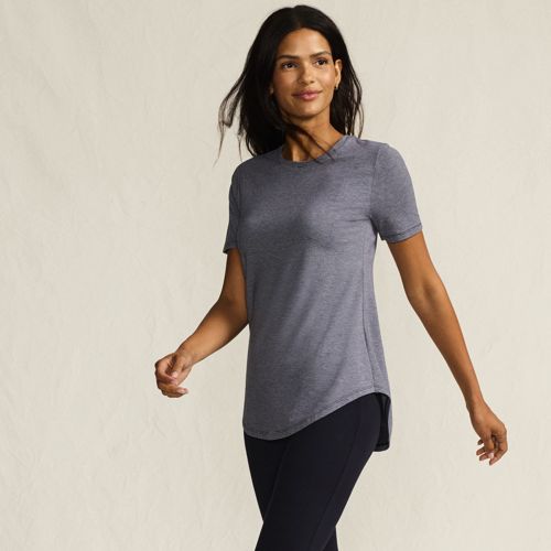 T-shirt dames fitness losvallend donkergroen