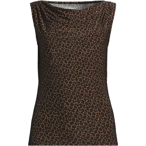 Women's Sleeveless Silky Knit Drape Front Top, Front