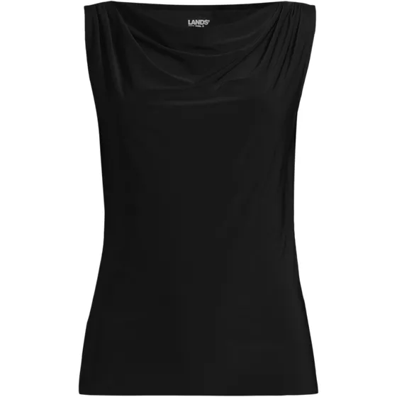 Women's Sleeveless Silky Knit Drape Front Top - primary