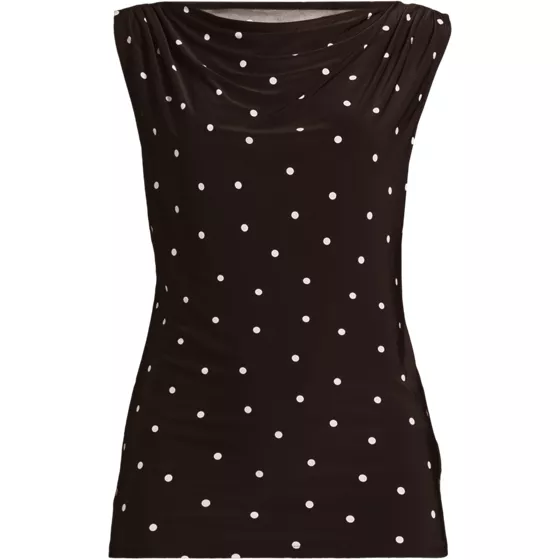 Women's Sleeveless Silky Knit Drape Front Top - primary