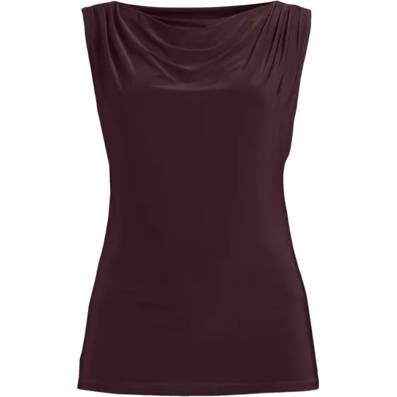 Women's Sleeveless Silky Knit Drape Front Top - primary
