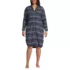 Women's Plus Size Flannel Long Sleeve Sleepshirt Nightgown, Front