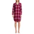 Women's Flannel Long Sleeve Sleepshirt Nightgown, Front
