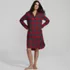 Women's Flannel Long Sleeve Sleepshirt Nightgown, Front