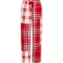 Women's Flannel Patchwork Wide Leg Sleep Pants, Front