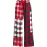 Women's Tall Flannel Patchwork Wide Leg Sleep Pants, Front