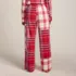 Women's Flannel Patchwork Wide Leg Sleep Pants, Back
