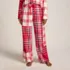 Women's Flannel Patchwork Wide Leg Sleep Pants, Front
