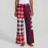 Women's Tall Flannel Patchwork Wide Leg Sleep Pants, Front