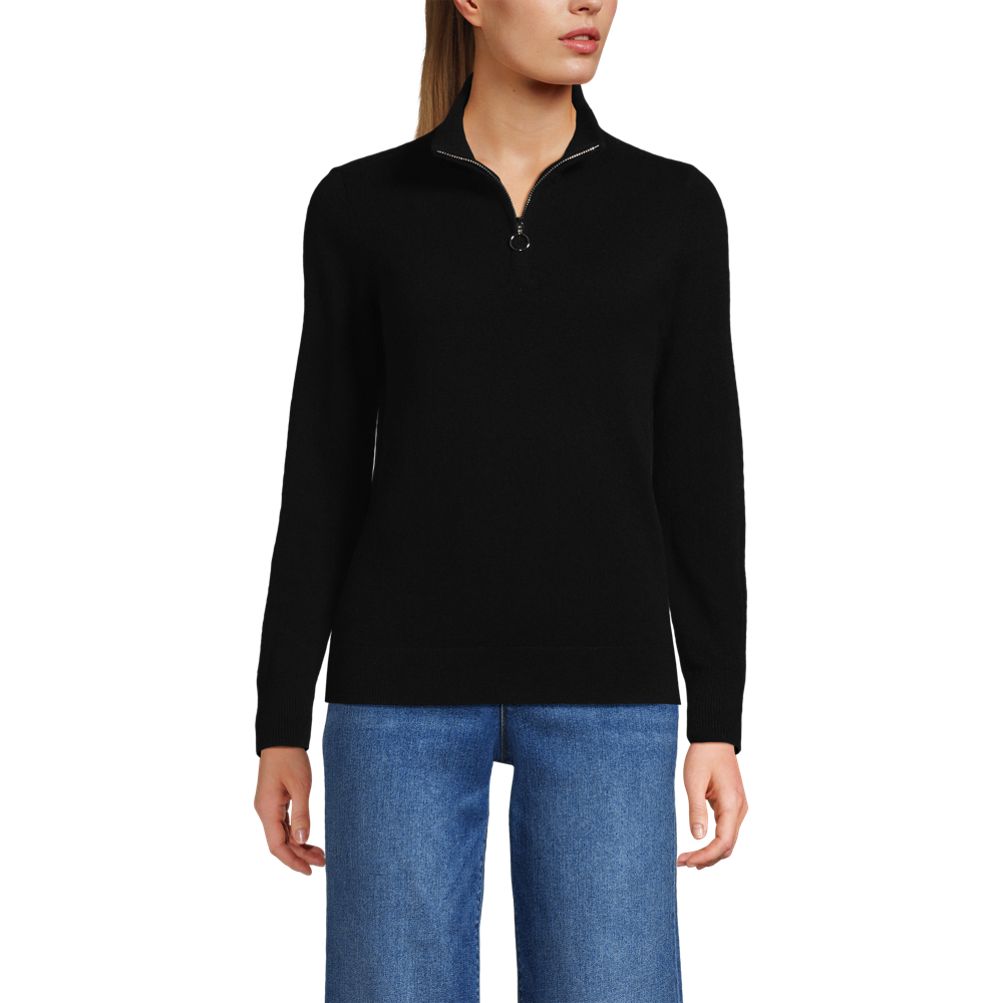 Women's Cashmere Quarter Zip Sweater | Lands' End