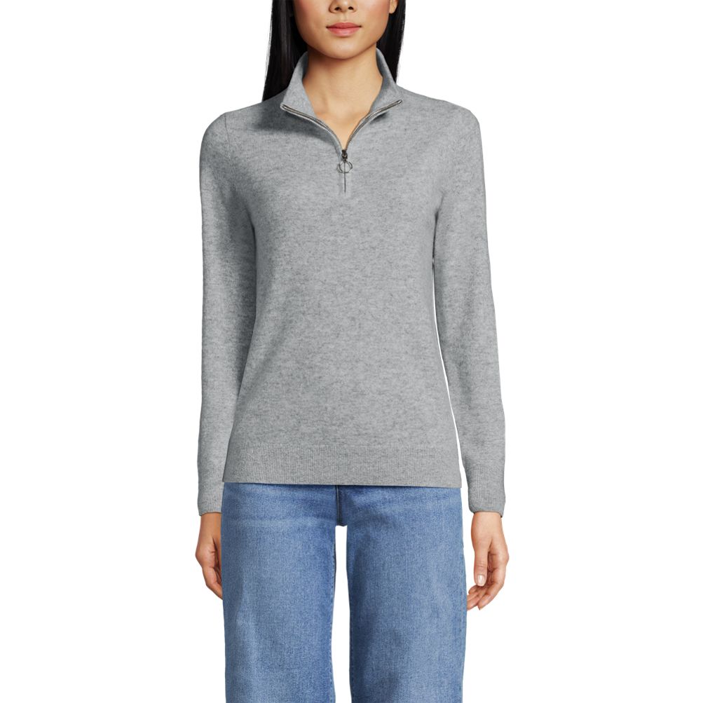 未使用 LANDS' END cashmere 洗えるカシミヤ ニット ジップ Women's Cashmere Quarter Zip Sweater | Lands' End