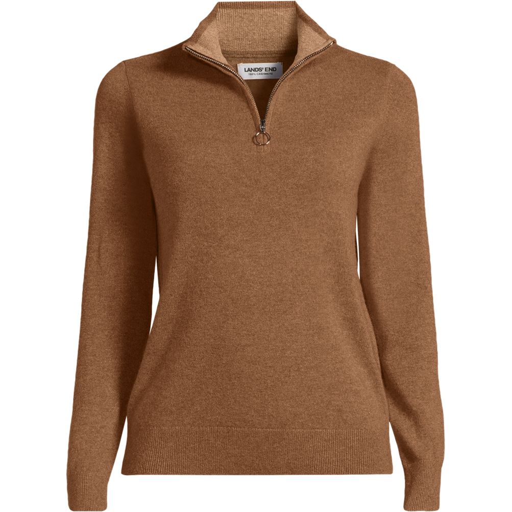 Women's Cashmere Quarter Zip Sweater | Lands' End