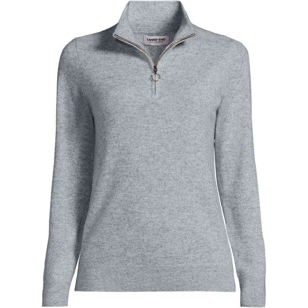 Women's Cashmere Quarter Zip Sweater | Lands' End